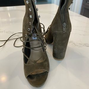 Steve Madden lace-up peep toe bootie